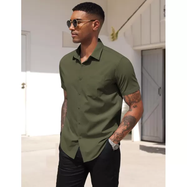 COOFANDY Men's Dress Shirts 2024 Short Sleeve Business Casual Regular Fit Button Down Shirts with Pocket