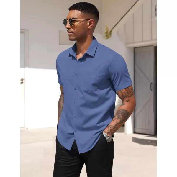 COOFANDY Men's Dress Shirts 2024 Short Sleeve Business Casual Regular Fit Button Down Shirts with Pocket