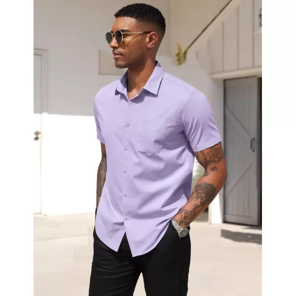 COOFANDY Men's Dress Shirts 2024 Short Sleeve Business Casual Regular Fit Button Down Shirts with Pocket