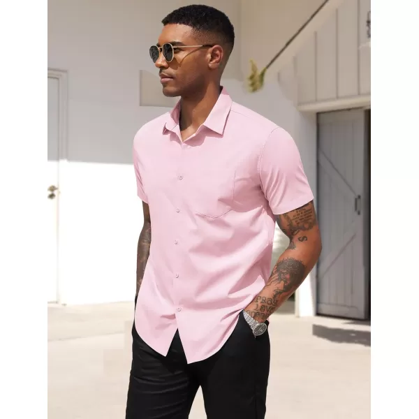 COOFANDY Men's Dress Shirts 2024 Short Sleeve Business Casual Regular Fit Button Down Shirts with Pocket