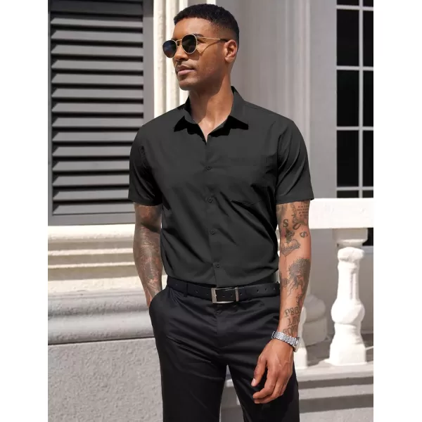 COOFANDY Men's Dress Shirts 2024 Short Sleeve Business Casual Regular Fit Button Down Shirts with Pocket