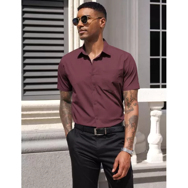 COOFANDY Men's Dress Shirts 2024 Short Sleeve Business Casual Regular Fit Button Down Shirts with Pocket