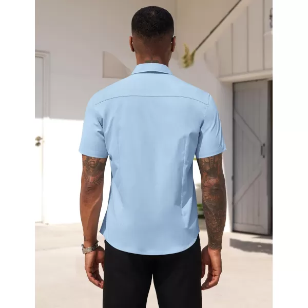 COOFANDY Men's Dress Shirts 2024 Short Sleeve Business Casual Regular Fit Button Down Shirts with Pocket