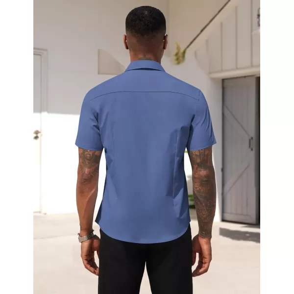 COOFANDY Men's Dress Shirts 2024 Short Sleeve Business Casual Regular Fit Button Down Shirts with Pocket