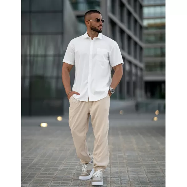 COOFANDY Men's Dress Shirts 2024 Short Sleeve Business Casual Regular Fit Button Down Shirts with Pocket