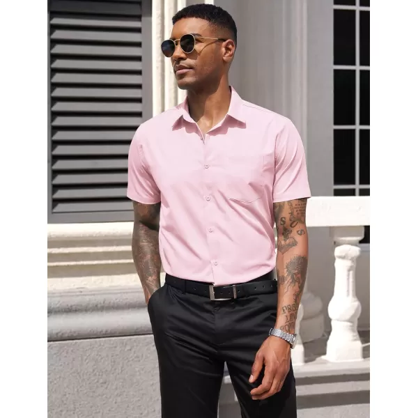 COOFANDY Men's Dress Shirts 2024 Short Sleeve Business Casual Regular Fit Button Down Shirts with Pocket