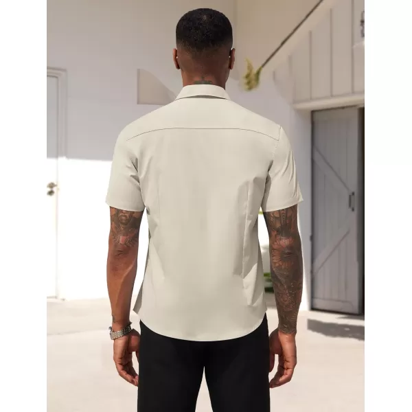 COOFANDY Men's Dress Shirts 2024 Short Sleeve Business Casual Regular Fit Button Down Shirts with Pocket