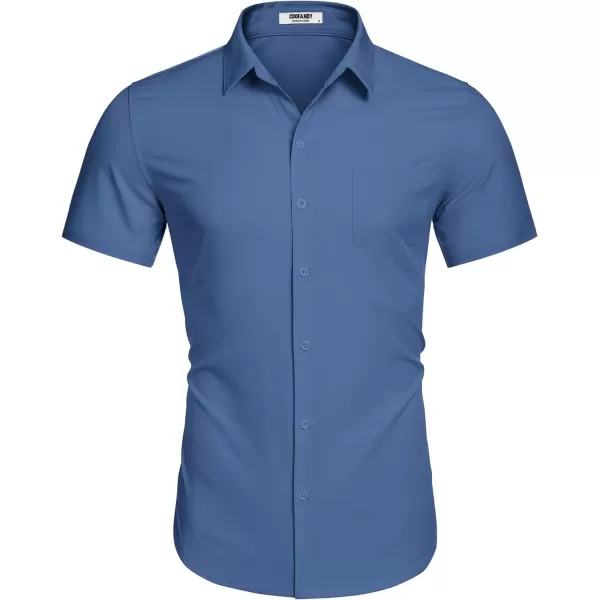 COOFANDY Men's Dress Shirts 2024 Short Sleeve Business Casual Regular Fit Button Down Shirts with Pocket