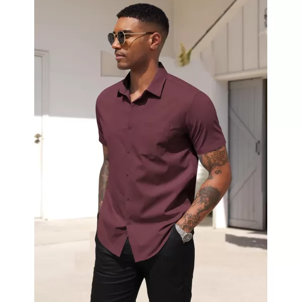 COOFANDY Men's Dress Shirts 2024 Short Sleeve Business Casual Regular Fit Button Down Shirts with Pocket