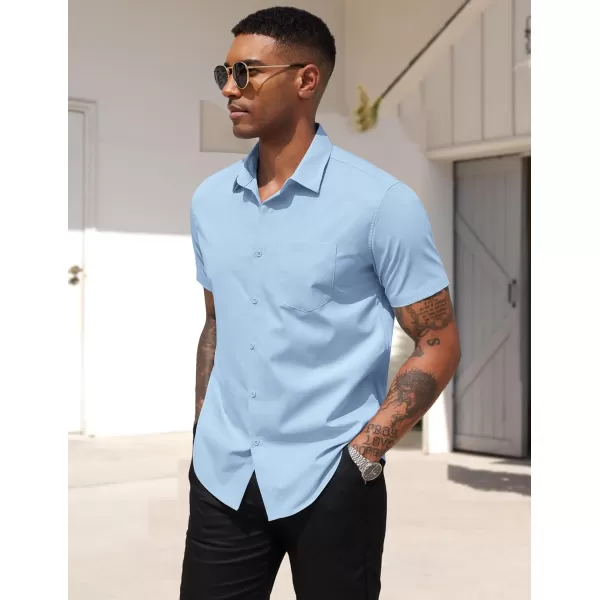 COOFANDY Men's Dress Shirts 2024 Short Sleeve Business Casual Regular Fit Button Down Shirts with Pocket