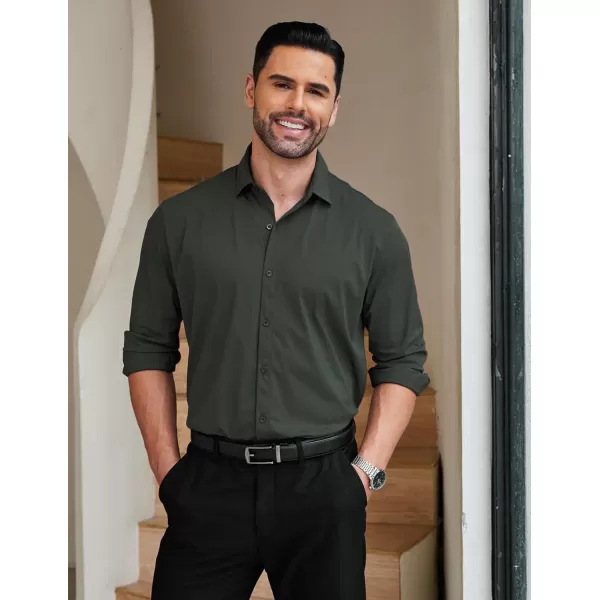 COOFANDY Mens Dress Shirts Long Sleeve Wrinkle Free Shirts Regular Fit Button Down Business Formal Shirts