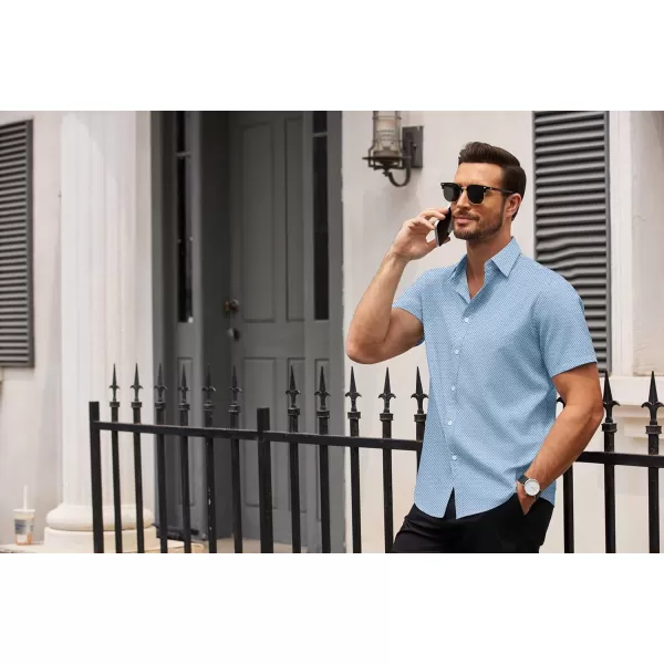 COOFANDY Men's Dress Shirts Short Sleeve Regular Fit Wrinkle Free Business Textured Shirt Casual Button Down Shirts