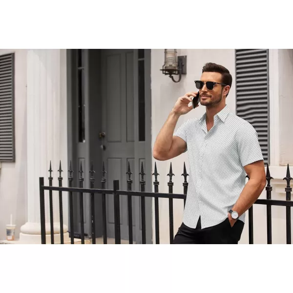 COOFANDY Men's Dress Shirts Short Sleeve Regular Fit Wrinkle Free Business Textured Shirt Casual Button Down Shirts
