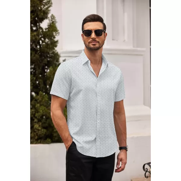 COOFANDY Men's Dress Shirts Short Sleeve Regular Fit Wrinkle Free Business Textured Shirt Casual Button Down Shirts