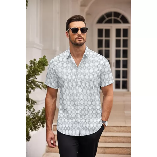 COOFANDY Men's Dress Shirts Short Sleeve Regular Fit Wrinkle Free Business Textured Shirt Casual Button Down Shirts