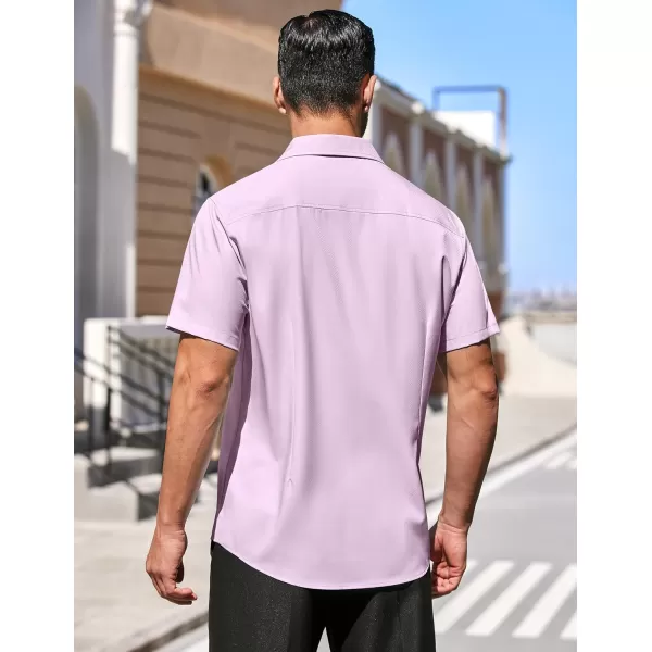 COOFANDY Men's Dress Shirts Short Sleeve Regular Fit Wrinkle Free Business Textured Shirt Casual Button Down Shirts