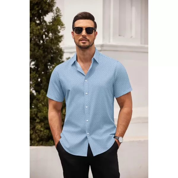 COOFANDY Men's Dress Shirts Short Sleeve Regular Fit Wrinkle Free Business Textured Shirt Casual Button Down Shirts