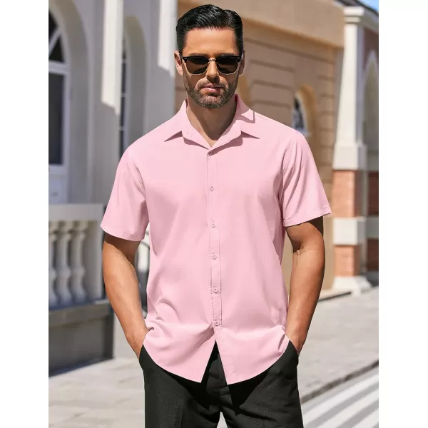 COOFANDY Men's Dress Shirts Short Sleeve Regular Fit Wrinkle Free Business Textured Shirt Casual Button Down Shirts