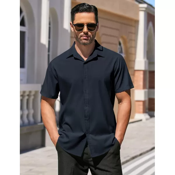 COOFANDY Men's Dress Shirts Short Sleeve Regular Fit Wrinkle Free Business Textured Shirt Casual Button Down Shirts