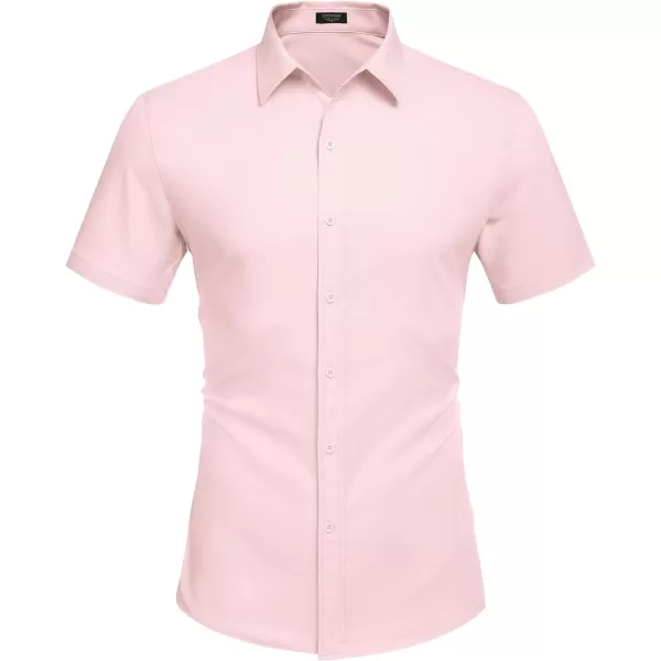 COOFANDY Men's Dress Shirts Short Sleeve Regular Fit Wrinkle Free Business Textured Shirt Casual Button Down Shirts