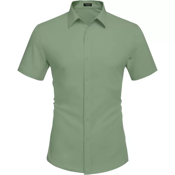 COOFANDY Men's Dress Shirts Short Sleeve Regular Fit Wrinkle Free Business Textured Shirt Casual Button Down Shirts
