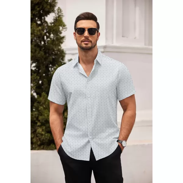 COOFANDY Men's Dress Shirts Short Sleeve Regular Fit Wrinkle Free Business Textured Shirt Casual Button Down Shirts