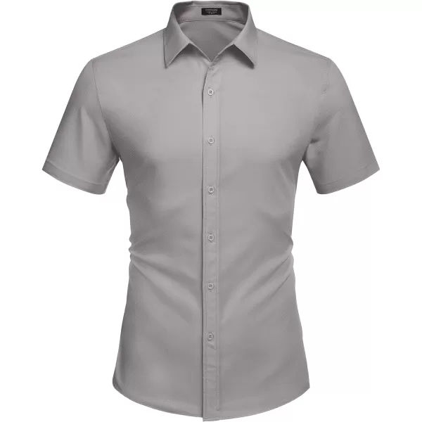 COOFANDY Men's Dress Shirts Short Sleeve Regular Fit Wrinkle Free Business Textured Shirt Casual Button Down Shirts