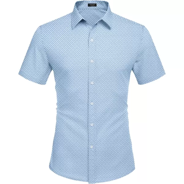 COOFANDY Men's Dress Shirts Short Sleeve Regular Fit Wrinkle Free Business Textured Shirt Casual Button Down Shirts