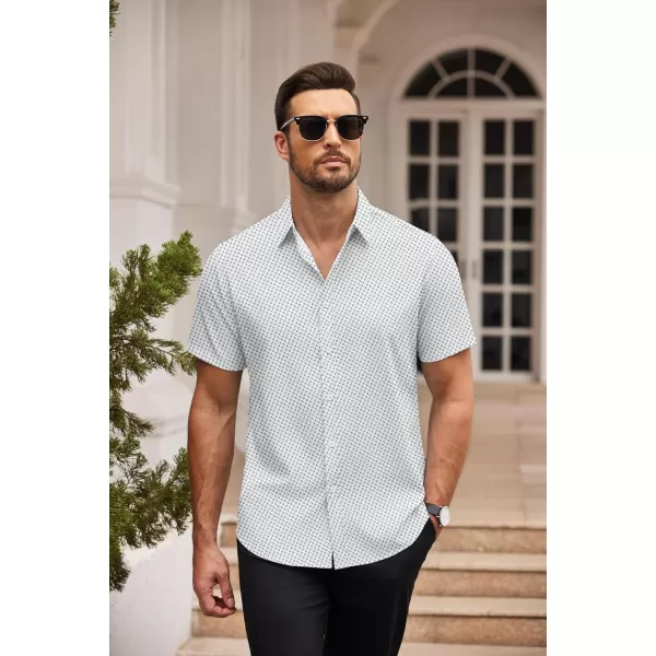 COOFANDY Men's Dress Shirts Short Sleeve Regular Fit Wrinkle Free Business Textured Shirt Casual Button Down Shirts