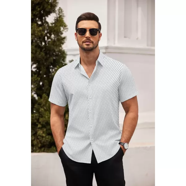 COOFANDY Men's Dress Shirts Short Sleeve Regular Fit Wrinkle Free Business Textured Shirt Casual Button Down Shirts