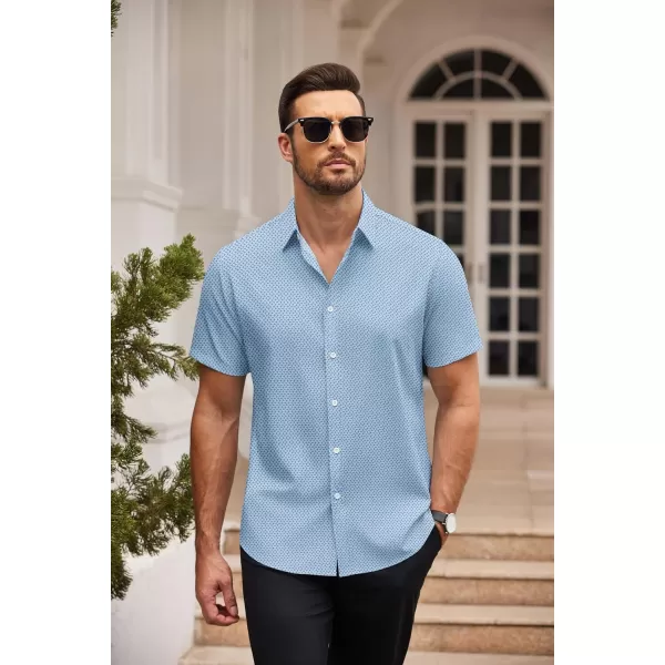 COOFANDY Men's Dress Shirts Short Sleeve Regular Fit Wrinkle Free Business Textured Shirt Casual Button Down Shirts