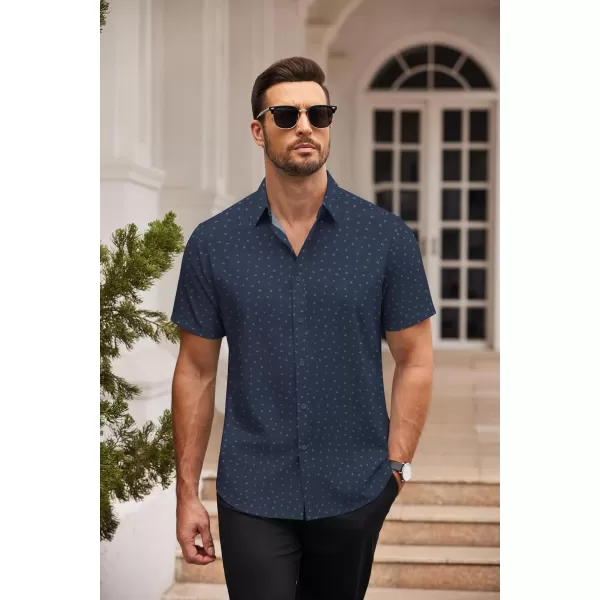 COOFANDY Men's Dress Shirts Short Sleeve Regular Fit Wrinkle Free Business Textured Shirt Casual Button Down Shirts