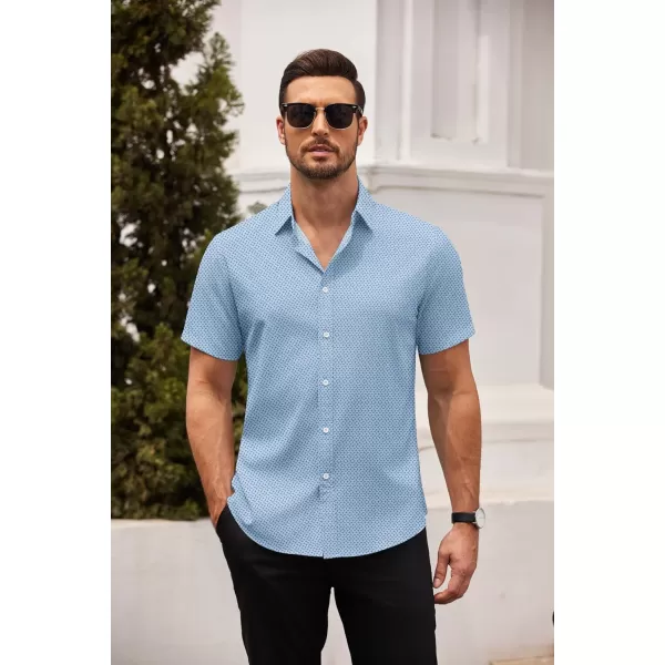 COOFANDY Men's Dress Shirts Short Sleeve Regular Fit Wrinkle Free Business Textured Shirt Casual Button Down Shirts