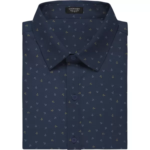 COOFANDY Men's Dress Shirts Short Sleeve Regular Fit Wrinkle Free Business Textured Shirt Casual Button Down Shirts