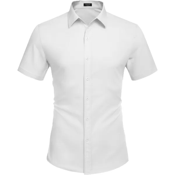 COOFANDY Men's Dress Shirts Short Sleeve Regular Fit Wrinkle Free Business Textured Shirt Casual Button Down Shirts
