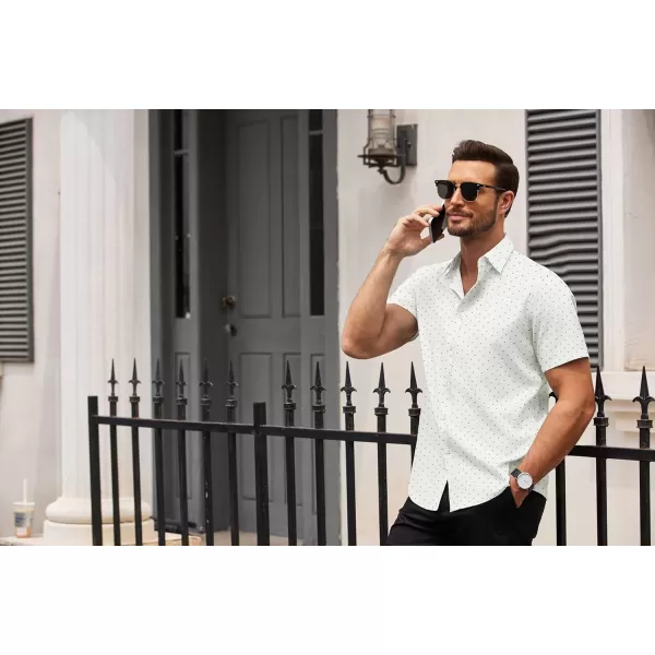 COOFANDY Men's Dress Shirts Short Sleeve Regular Fit Wrinkle Free Business Textured Shirt Casual Button Down Shirts)