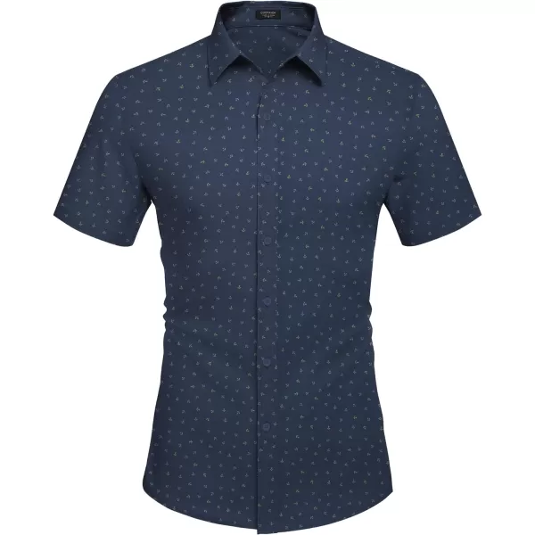 COOFANDY Men's Dress Shirts Short Sleeve Regular Fit Wrinkle Free Business Textured Shirt Casual Button Down Shirts
