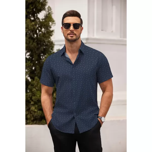 COOFANDY Men's Dress Shirts Short Sleeve Regular Fit Wrinkle Free Business Textured Shirt Casual Button Down Shirts