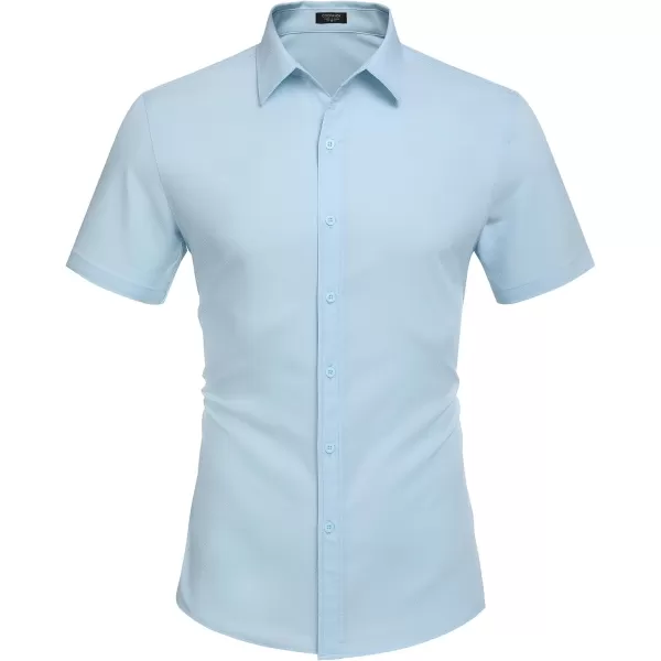 COOFANDY Men's Dress Shirts Short Sleeve Regular Fit Wrinkle Free Business Textured Shirt Casual Button Down Shirts