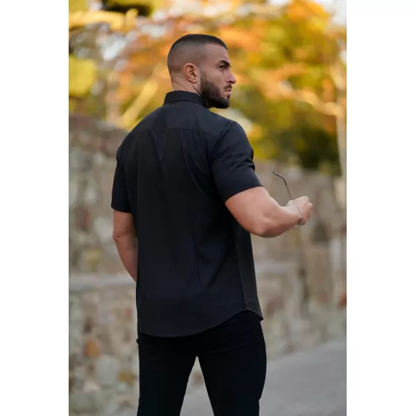 COOFANDY Men's Dress Shirts Short Sleeve Regular Fit Wrinkle Free Business Textured Shirt Casual Button Down Shirts