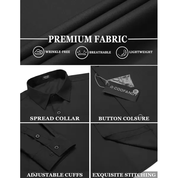 COOFANDY Men's Dress Shirts Wrinkle Free Long Sleeve Button Up Shirts Formal Business Shirt