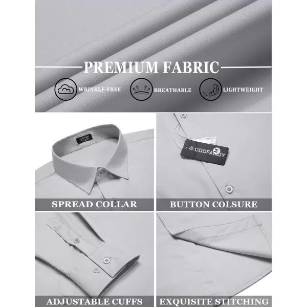 COOFANDY Men's Dress Shirts Wrinkle Free Long Sleeve Button Up Shirts Formal Business Shirt