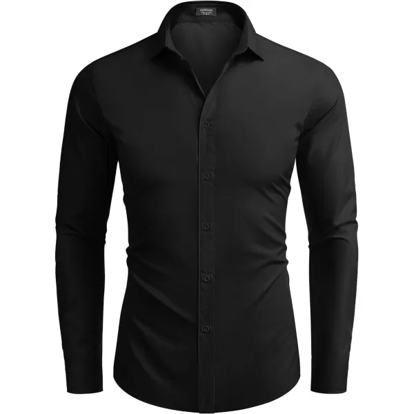 COOFANDY Men's Dress Shirts Wrinkle Free Long Sleeve Button Up Shirts Formal Business Shirt
