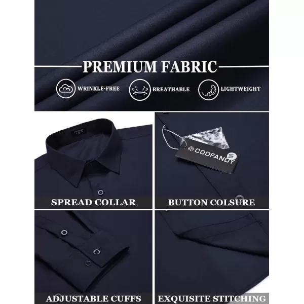 COOFANDY Men's Dress Shirts Wrinkle Free Long Sleeve Button Up Shirts Formal Business Shirt