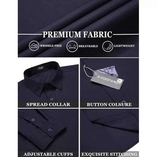 COOFANDY Men's Dress Shirts Wrinkle Free Long Sleeve Button Up Shirts Formal Business Shirt