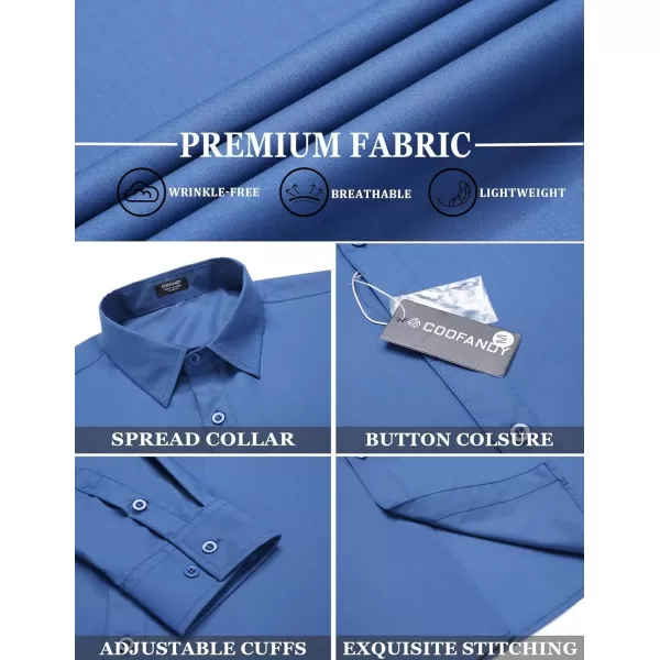 COOFANDY Men's Dress Shirts Wrinkle Free Long Sleeve Button Up Shirts Formal Business Shirt