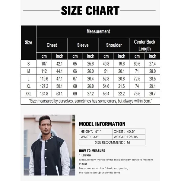 COOFANDY Mens Fashion Varsity Jackets Leather Sleeve Slim Fit College Baseball Letterman Bomber Coat