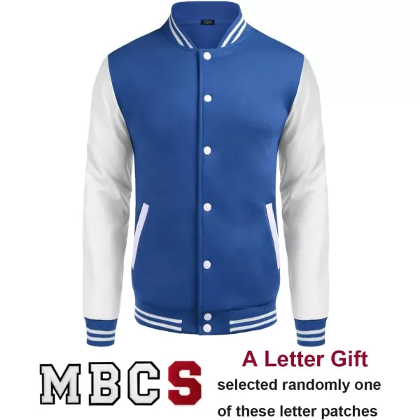 COOFANDY Mens Fashion Varsity Jackets Leather Sleeve Slim Fit College Baseball Letterman Bomber Coat