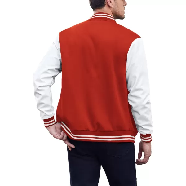 COOFANDY Mens Fashion Varsity Jackets Leather Sleeve Slim Fit College Baseball Letterman Bomber Coat