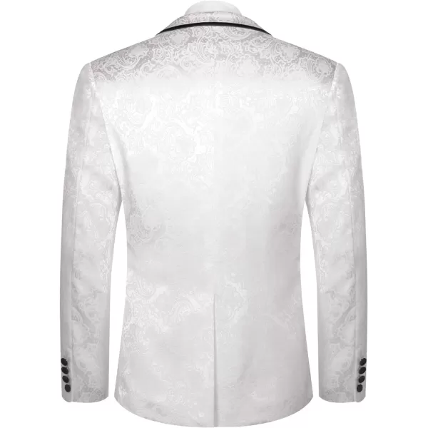 COOFANDY Men's Floral Suit Jacket Embroidered Wedding Blazer Party Dinner Tuxedo)